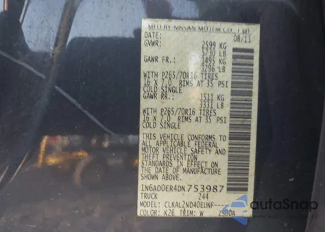 2013 Nissan Frontier Sv from USA, damaged, VIN 1N6AD0ER4DN753987